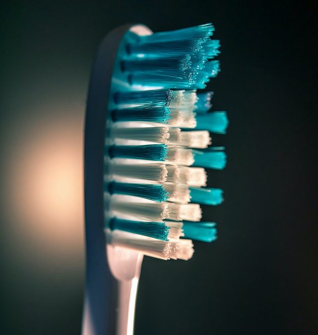 blue and white toothbrush
